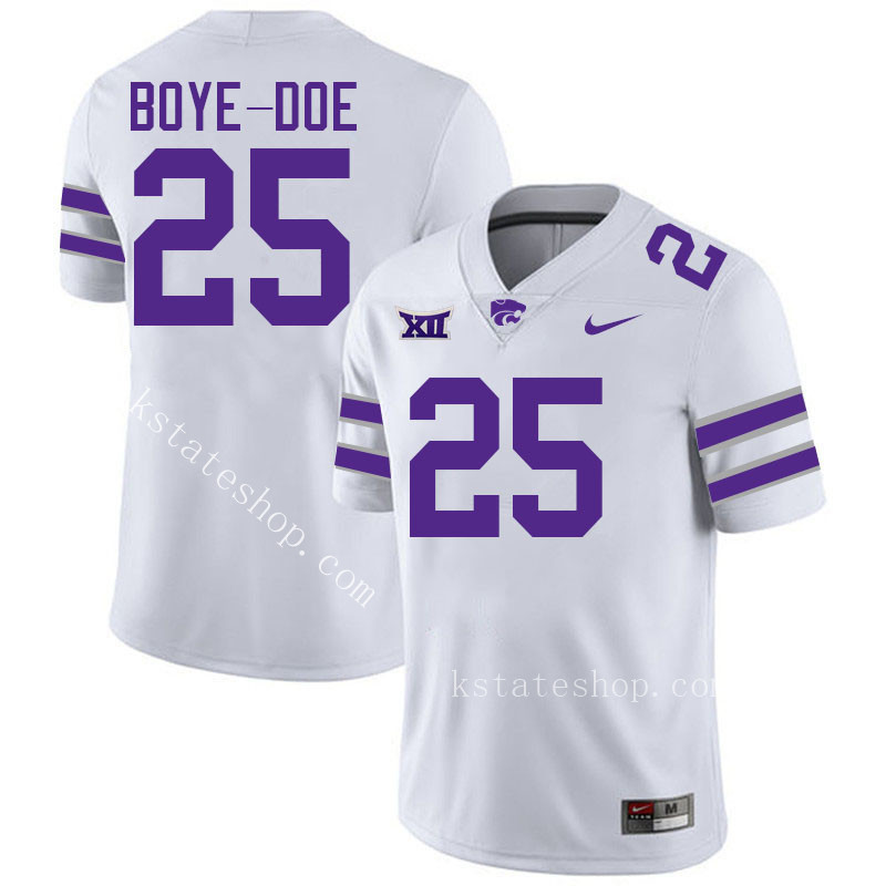 Ekow Boye-Doe Kansas State Jersey,Kansas State Wildcats #25 Ekow Boye-Doe Jersey College Youth-White